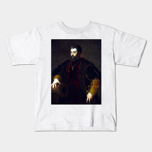 Titian Alfonso d'Este, Duke of Ferrara Kids T-Shirt by pdpress